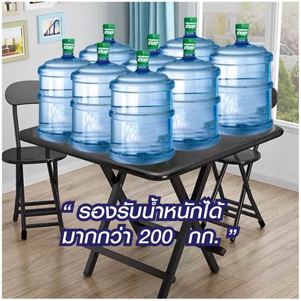 DUDEE ชุดโต๊ะ พร้อมเก้าอี้ โต๊ะทานข้าวพับเก็บ ZDZ-2 ขนาด 80x80 cm.มีให้เลือก 3 สี รูปที่ 5