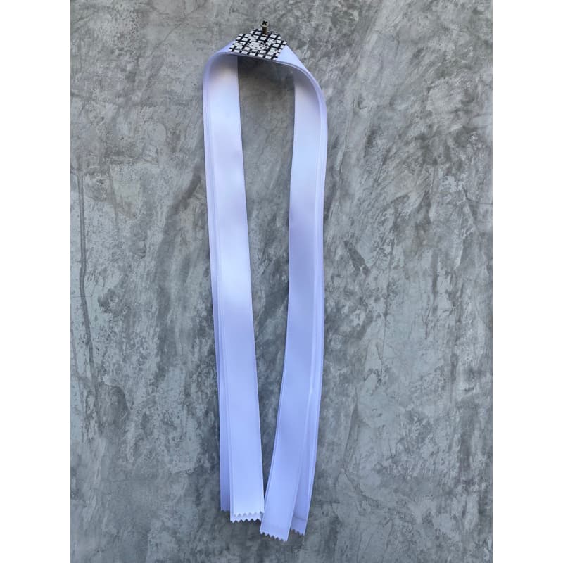 โบว์ผูกผมโบว์เส้นผ้ามันขนาด1นิ้ว2ด้าน รูปที่ 3