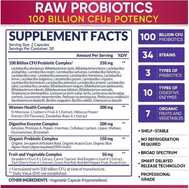 ! Wholesome Wellness Women’s Raw Probiotic 100 Billion CFU โพรไบโอติก สูตรสำหรับผู้หญิง รูปที่ 5