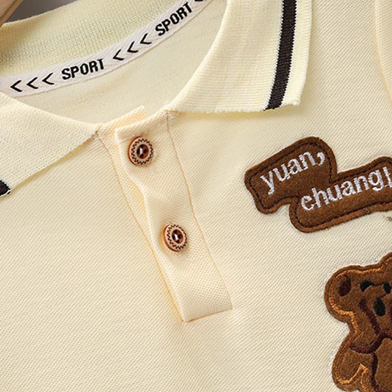 ชุดเด็กคอโปโลเสื้อ+กางเกง ชุดเซ็ทเด็ก เสื้อผ้าสำหรับเด็ก ชุดเซ็ท ชุดเด็กผู้ชาย Size90-120 DXT25 รูปที่ 8