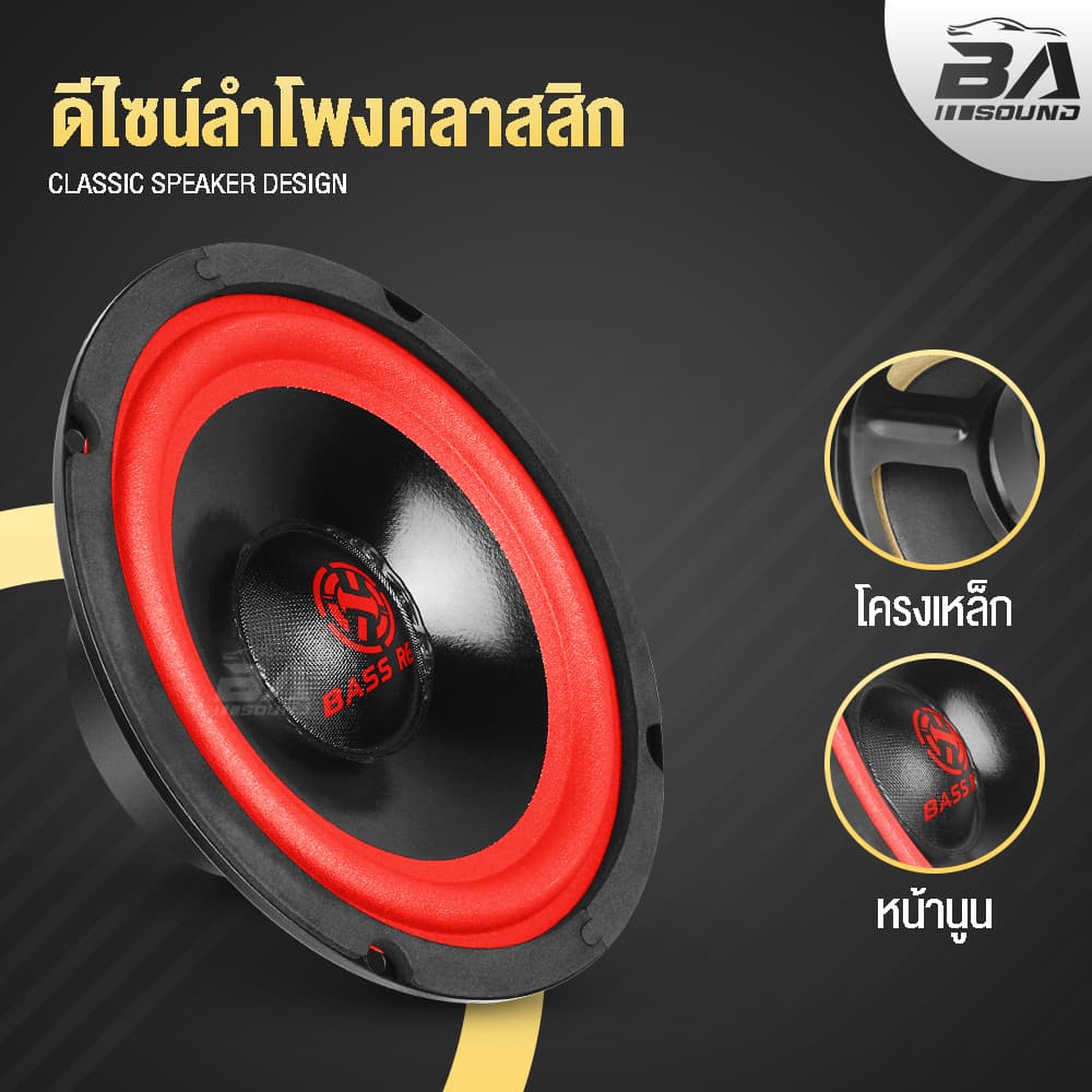 BA SOUND ดอกลำโพง 6.5 นิ้ว 300วัตต์ 4-8OHM ลำโพงมิดโล 6.5 นิ้ว ลำโพงDIY อุปกรณ์ DIY สามารถใช้ในรถยนต์ได้หรือที่บ้านได้ รูปที่ 4