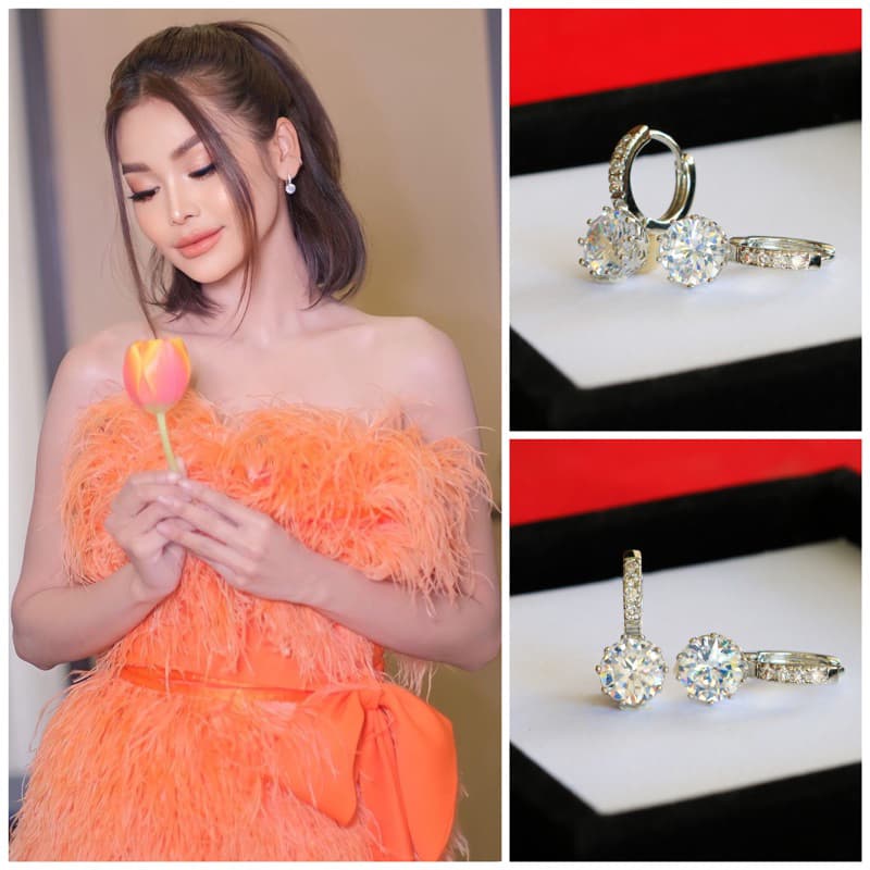 1คู่ ต่างหู CZ CN Jewelry รูปที่ 2