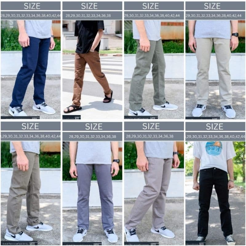 L107 กางเกงขายาวผู้ชาย ทรงกระบอกใหญ่ ผ้าไม่ยืด เอว 28-44 นิ้ว9 รูปที่ 3