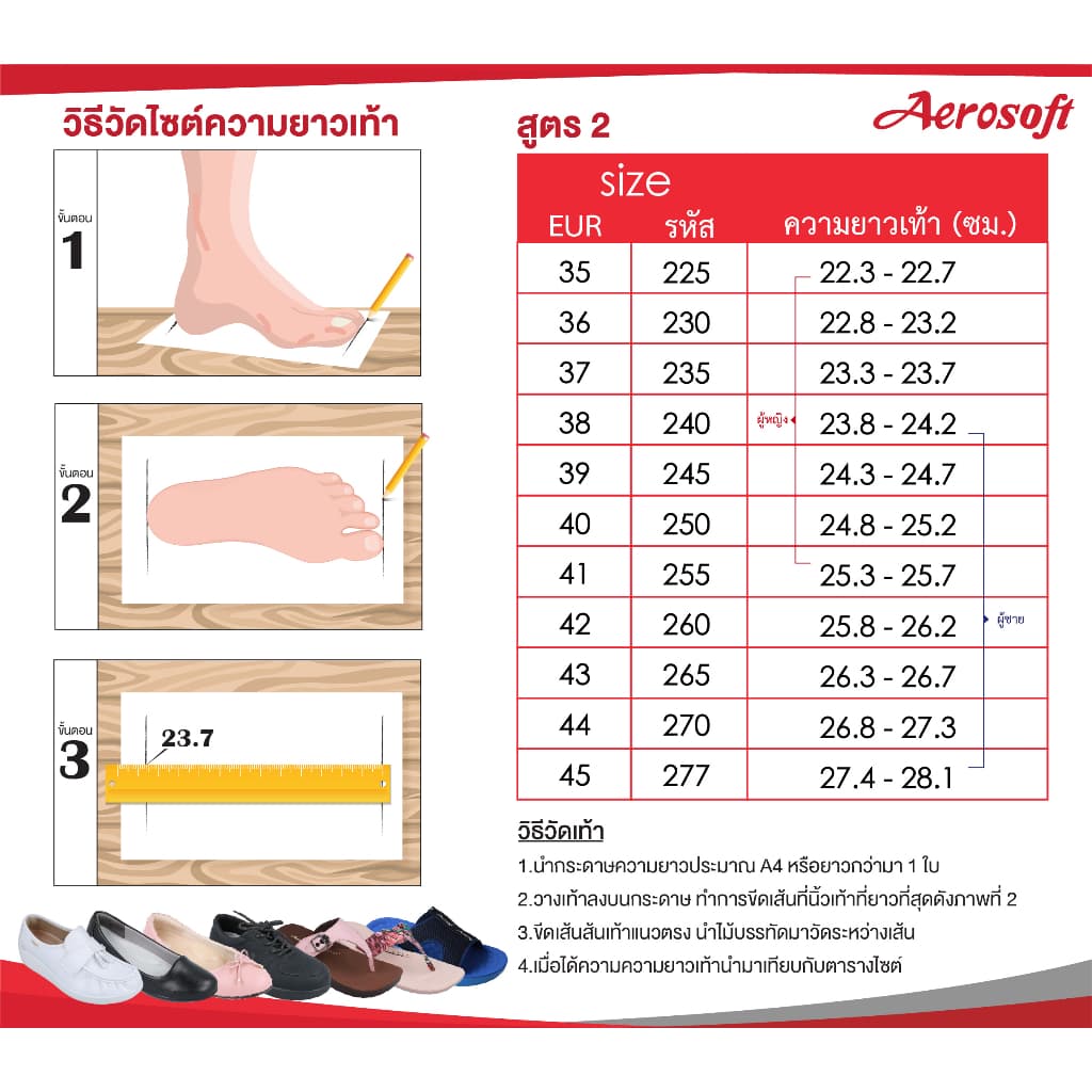 Aerosoft รองเท้าผ้าใบผู้หญิง ผู้ชาย เพื่อสุขภาพ ผ้าใบสีดำ รุ่น EURO D1 รูปที่ 8