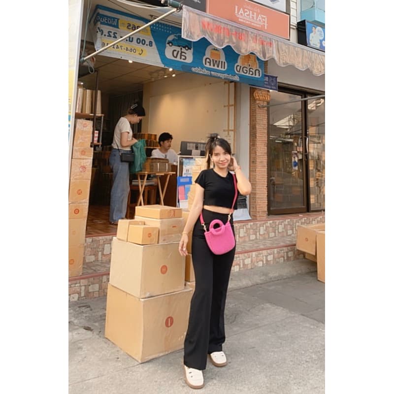 Nanda korean high-waist pants รูปที่ 4