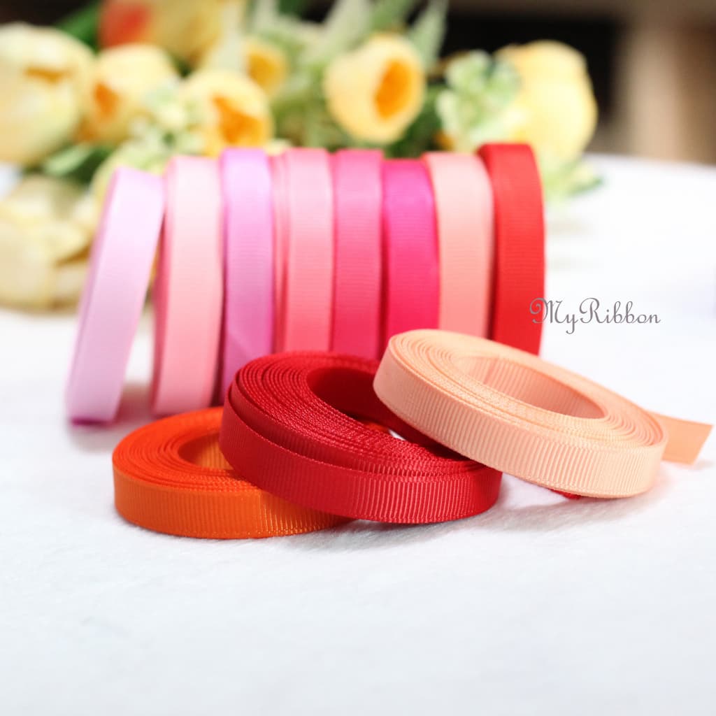 ริบบิ้นผ้ากรอสเกรน กว้าง 9mm ยาวม้วนละ 5 หลา มีให้เลือก 70 สี รูปที่ 3