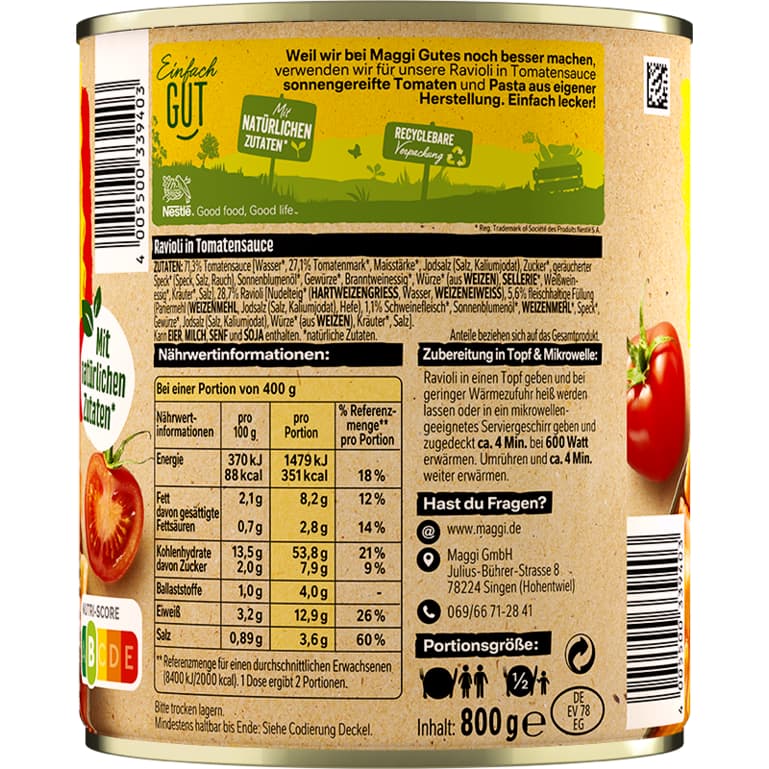 แม็กกี้ ราวีโอลีในซอสมะเขือเทศ 800 กรัม - Maggi Ravioli in Tomato Sauce 800g รูปที่ 2
