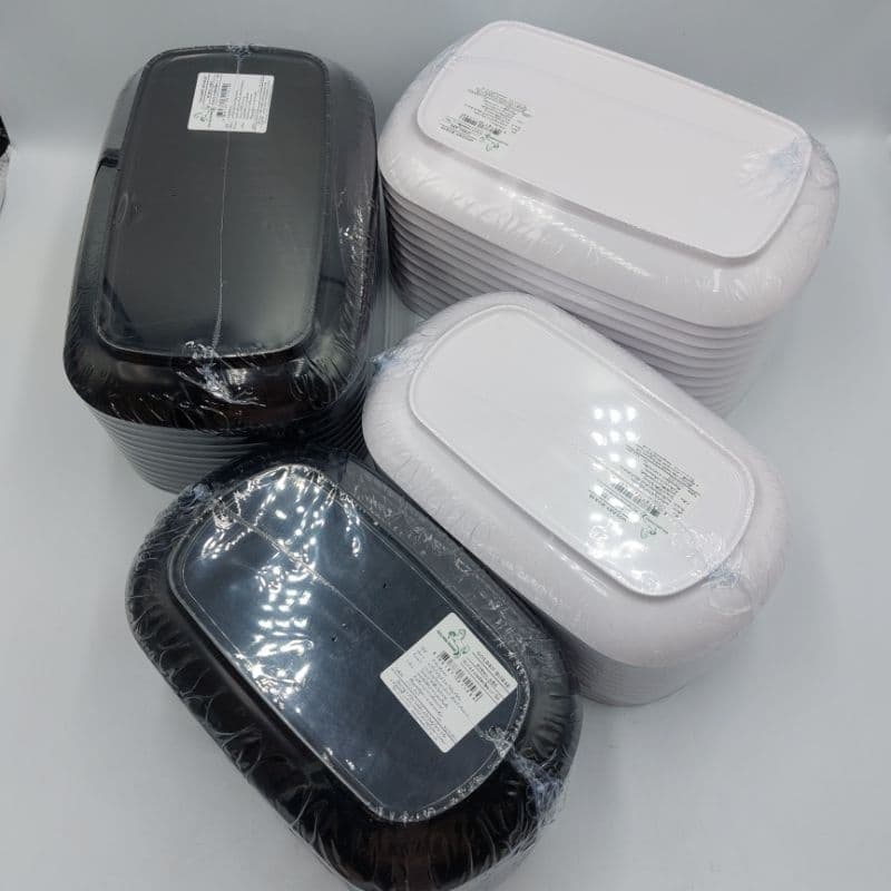จานเปล 8.5 - 9.5 นิ้ว เกรด ABS ทรงสี่เหลี่ยม สีขาว สีดำ บรรจุแพ็คละ 12ใบ รูปที่ 7