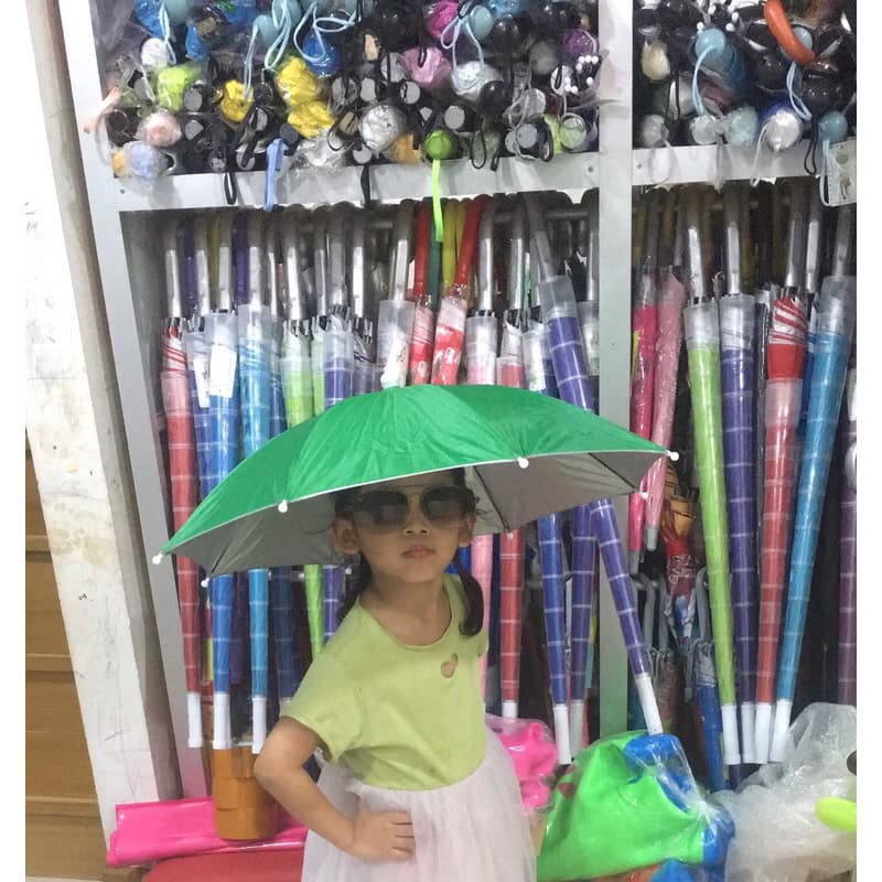 ร่มแบบหมวก กัน UV ใช้ได้ทั้งเด็กและผู้ใหญ่ มีหลายสีให้เลือก รูปที่ 1