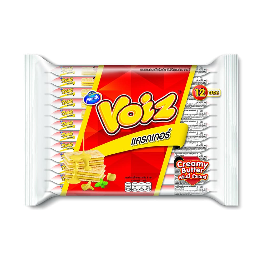 Voiz Cracker Creamy Butter วอยซ์ แครกเกอร์ ครีมมี่บัตเตอร์ 24 กรัม 12 ซอง รูปที่ 2