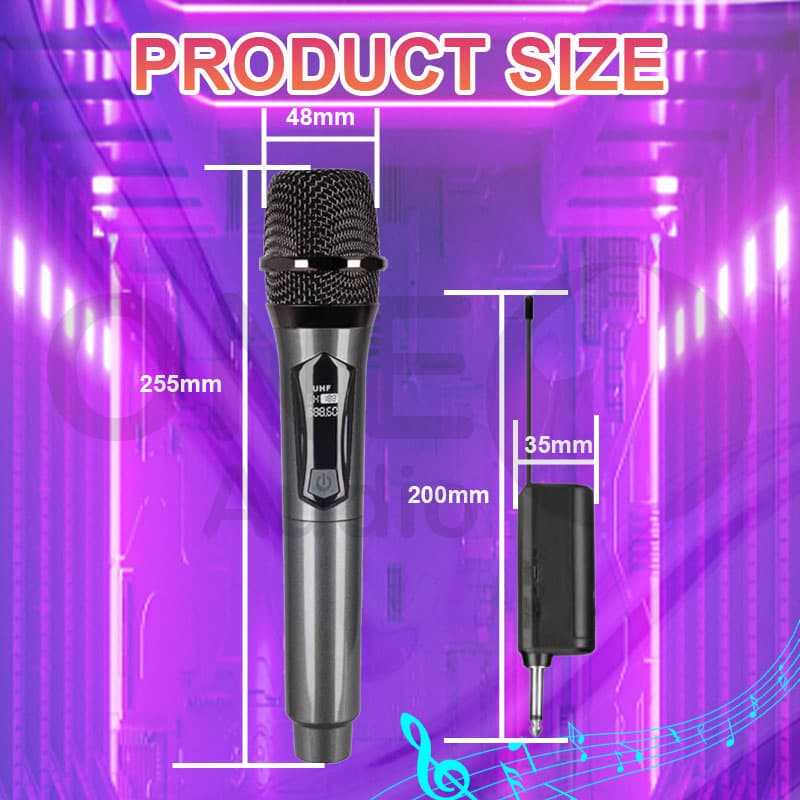 OneAudio ไมโครโฟนไร้สาย ไมค์ร้องเพลง ไมค์ ไมค์ไร้สาย ไมโครโฟน คาราโอเกะ microphone ไร้สาย ไมค์โครโฟน ไมค์ลอย UHF ไมล์ รูปที่ 8