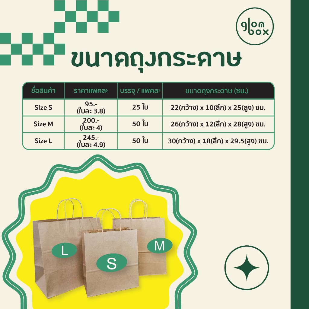 ถุงกระดาษ ถุงกระดาษหูหิ้ว สีคราฟท์ S มีหลายขนาด คุณภาพดี ภาพจากสินค้าจริง รูปที่ 4