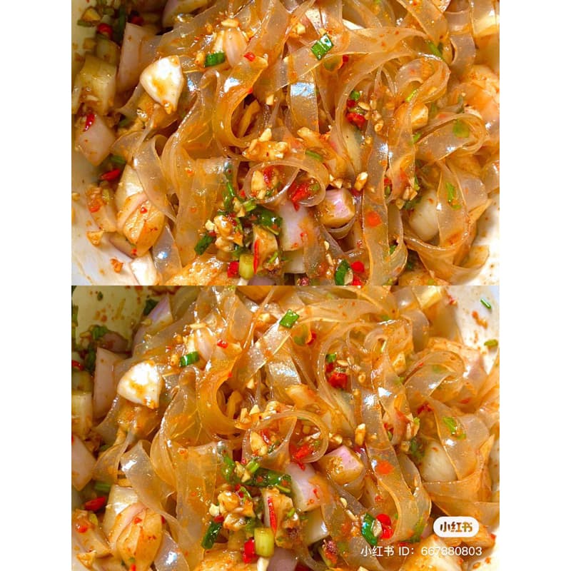 วุ้นเส้นถั่วเขียว เหนียวนุ่ม อร่อย ซุปหม้อไฟ ซอสเย็น 200g龙大绿豆粉皮 รูปที่ 6