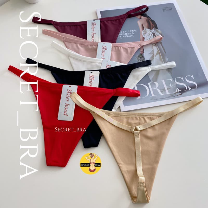G-string,Thong,Tonga sister hood จีสตริงสายเล็กตัวเรียบ ขอบpink ลูกไม้ รูปที่ 5