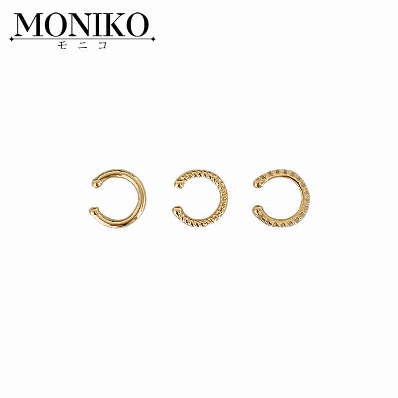 MONIKO ต่างหูแฟชั่นสีทอง ประดับเพชร สไตล์เกาหล รูปที่ 5