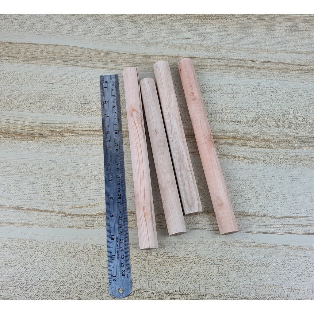 ไม้รีดแป้ง ไม้นวด คลึงแป้ง แบบถูก ยาว 24 cm. วงหนา 2.5 cm. รูปที่ 2