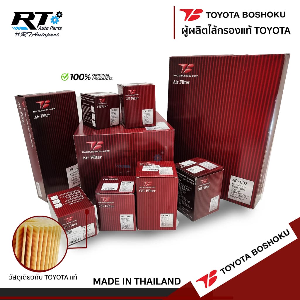Toyota Boshoku กรองอากาศ Toyota Altis Gen2 ปี08-13 Gen3 ปี14-19 Vios ปี08-13 Yaris ปี05-13 / 17801-0M020 / AF002 รูปที่ 4