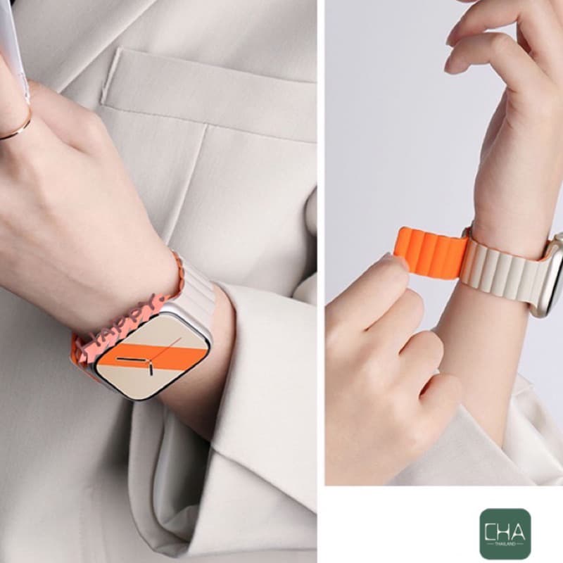 สาย smart watch 40/44/45/41/46/38มม สายนาฬิกา smart watch 11 10 9 8 ultra 7 6 5 4 3 นิ่ม เเบบเเม่เหล็ก a01 A-star รูปที่ 1
