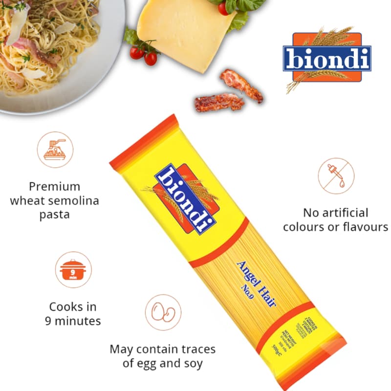 บิออนดิ เเองเจิ้ลเเฮร์ พาสต้าเส้นเล็ก 500 กรัม - Angel Hair Pasta 500g Biondi brand รูปที่ 3