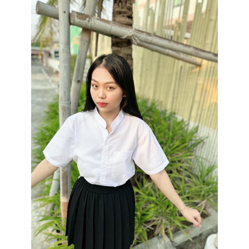 เสื้อนักศึกษา ทรงบอย ผ้าดิบ รูปที่ 4