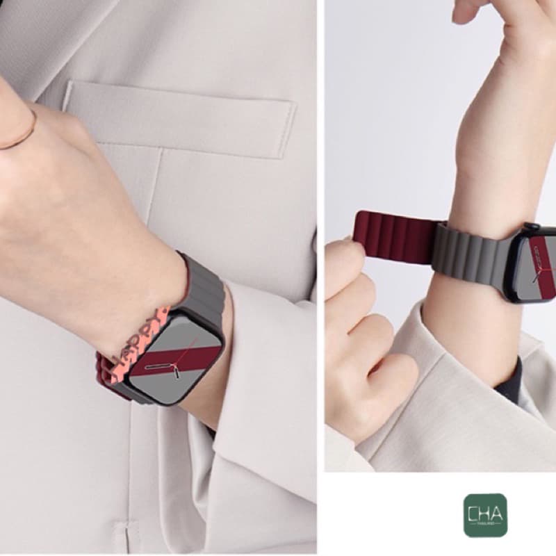 สาย smart watch 40/44/45/41/46/38มม สายนาฬิกา smart watch 11 10 9 8 ultra 7 6 5 4 3 นิ่ม เเบบเเม่เหล็ก a01 A-star รูปที่ 3
