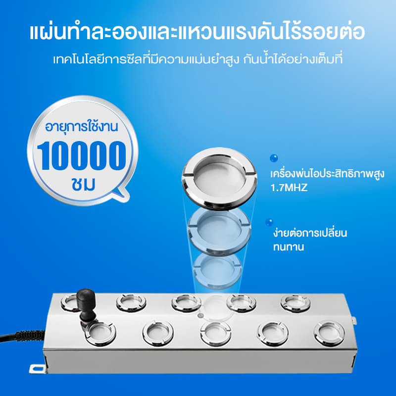 รุ่นอัพเกรดอัลตร้าโซนิค เครื่องทำหมอก 6/10/20 หัวฉีด ป้องกันวัสดุที่เป็นสนิม คู่กับพาวเวอร์กันน้ำ รูปที่ 2