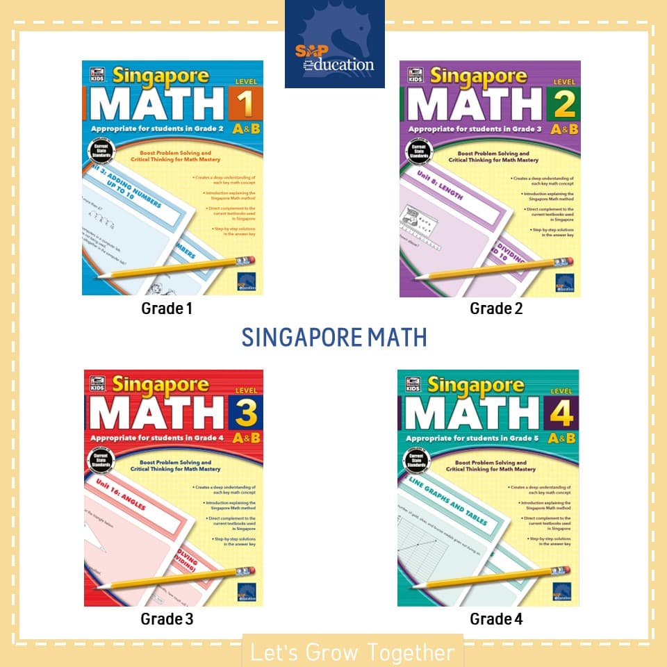 แบบฝึกหัดคณิตศาสตร์ระบบสิงคโปร์ Singapore Math Worksheets with Answer Keys 260 หน้า Not Workbook รูปที่ 1