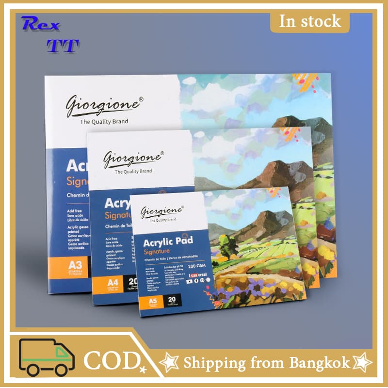 A3/A4/A5 Premium Acrylic Pad 20 Sheets Painting Drawing Pad with Thick 200G Paper for Acrylic Oil Painting Drawing รูปที่ 1