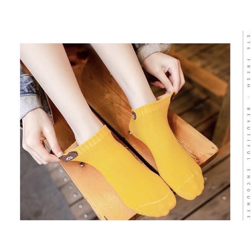 kingmallshop JJ5317 ถุงเท้าข้อสั้นผู้หญิง ลายหมี รูปที่ 6