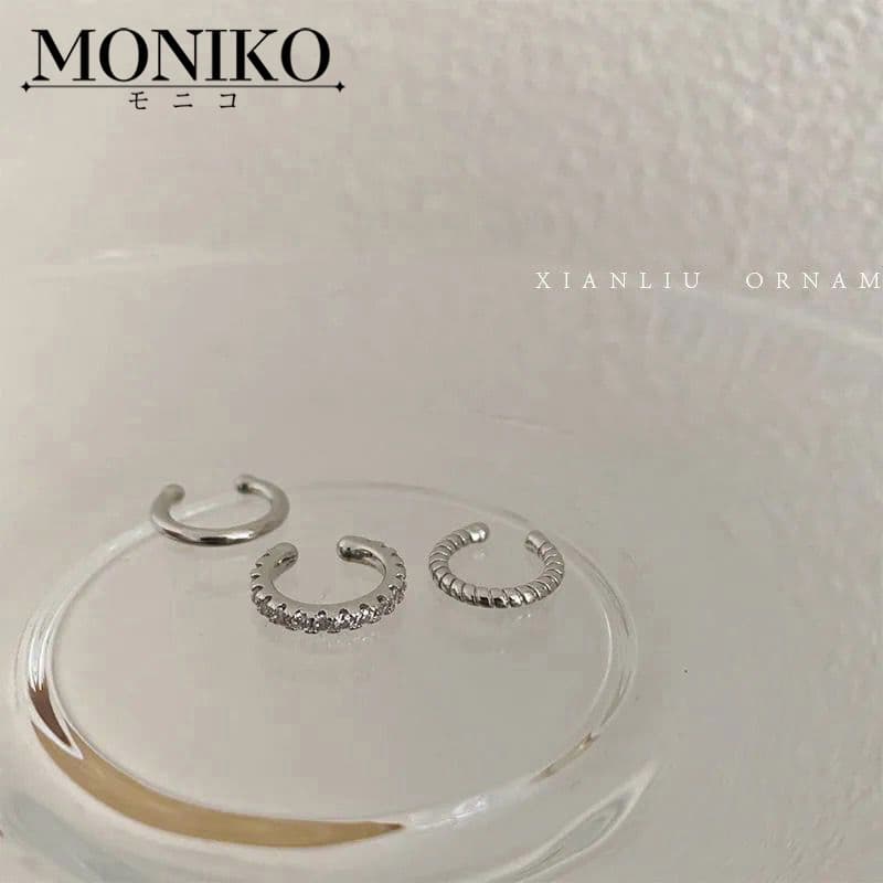 MONIKO ต่างหูแฟชั่นสีทอง ประดับเพชร สไตล์เกาหล รูปที่ 6