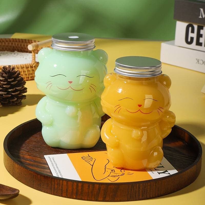 ขวดพลาสติกใส ทรงเสือ+ฝาอลูมิเนียม ขนาด500ml สไตล์เกาหลี ขวดใส่ชา กาแฟ ขวดชาไข่มุก โยเกิร์ต ขวดใส่ขนม ของชำร่วย รูปที่ 9