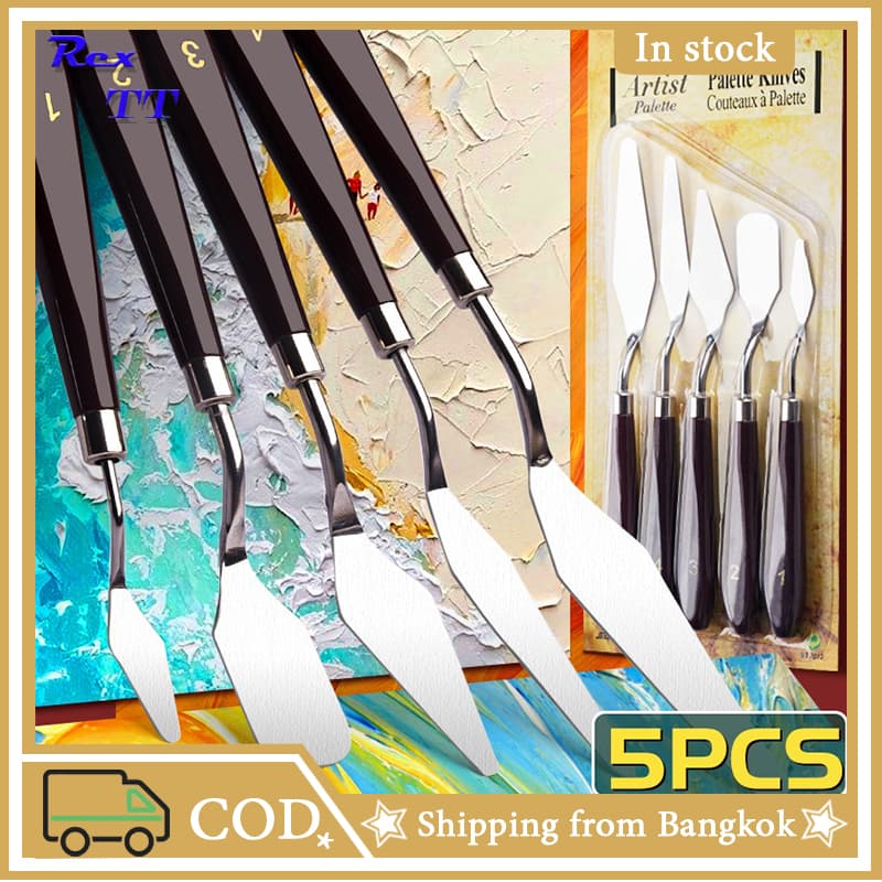 ชุดมีดผสมสี Artist Palette Knives สแตนเลส ด้ามไม้/พลาสติก ทนทาน สำหรับผสมสีอะคริลิค สีน้ำมัน DIY ทาสีกระปุกออมสิน ฟิกเกอ รูปที่ 2