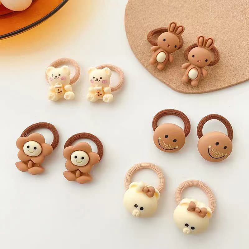 ยางรัดผมเกาหลี เส้นเล็ก สำหรับเด็ก น่ารัก สีสดใส แพ็ก 10 เส้น รูปที่ 8