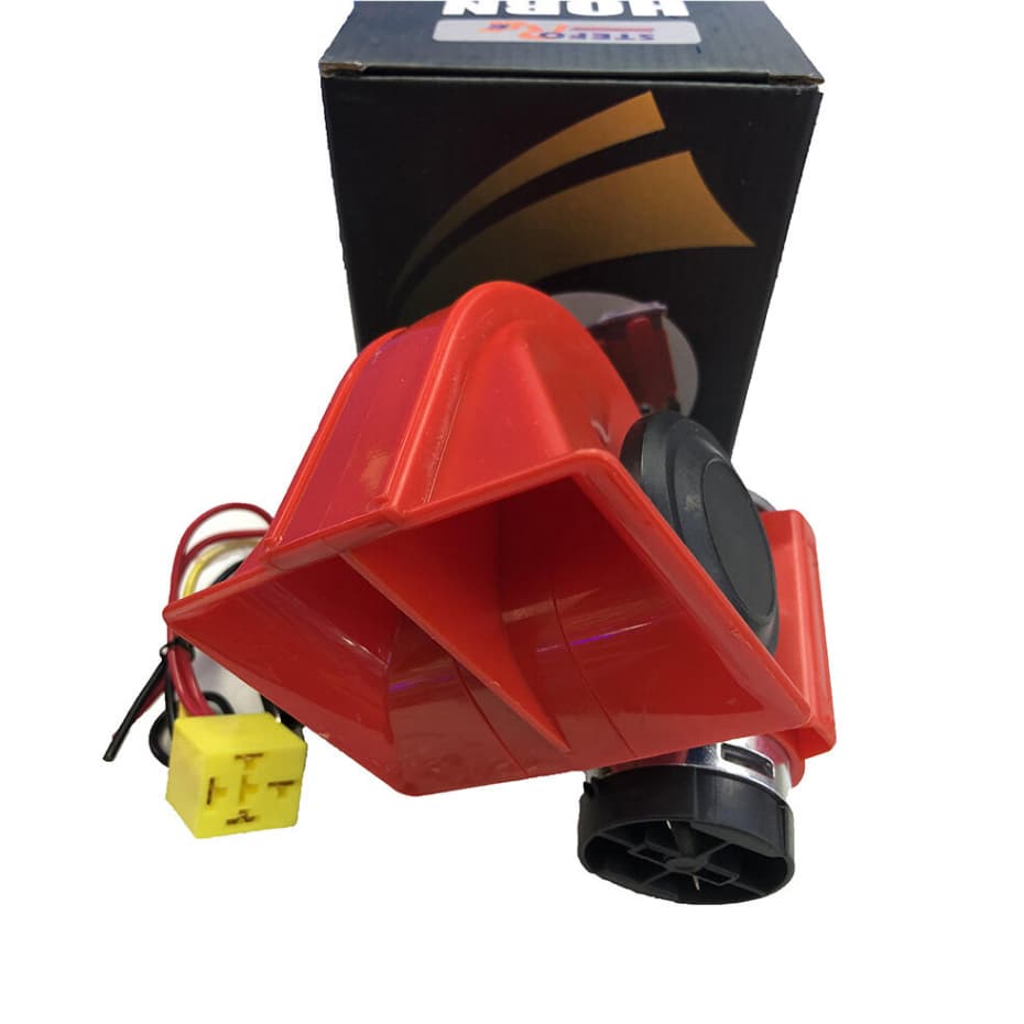 แตรลมไฟฟ้า HORN 1156D แตรลมแดง รถยนต์/รถจักรยานยนต์ นานาชาติ 12V/24V เลือกได้ รูปที่ 2