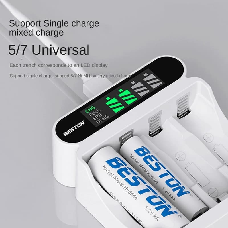 Beston Battery Charger เครื่องชาร์จถ่าน AA AAA 4 ก้อน หน้าจอLCD ดู%ได้ ที่มีคุณภาพสูง รูปที่ 6