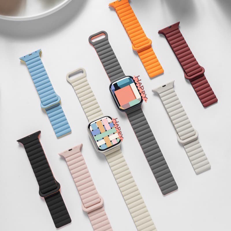 สาย smart watch 40/44/45/41/46/38มม สายนาฬิกา smart watch 11 10 9 8 ultra 7 6 5 4 3 นิ่ม เเบบเเม่เหล็ก a01 A-star รูปที่ 2