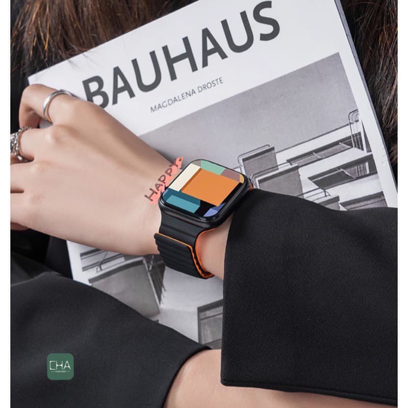 สาย smart watch 40/44/45/41/46/38มม สายนาฬิกา smart watch 11 10 9 8 ultra 7 6 5 4 3 นิ่ม เเบบเเม่เหล็ก a01 A-star รูปที่ 6