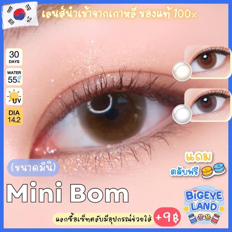 คอนแทคเลนส์ Mini Bom Brown / Gray ขนาดมินิ เนียน ธรรมชาติ ขายดีมาก รูปที่ 2