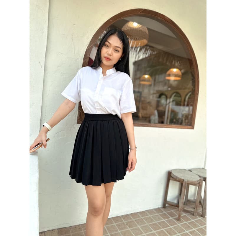 เสื้อนักศึกษา ทรงบอย ผ้าดิบ รูปที่ 2