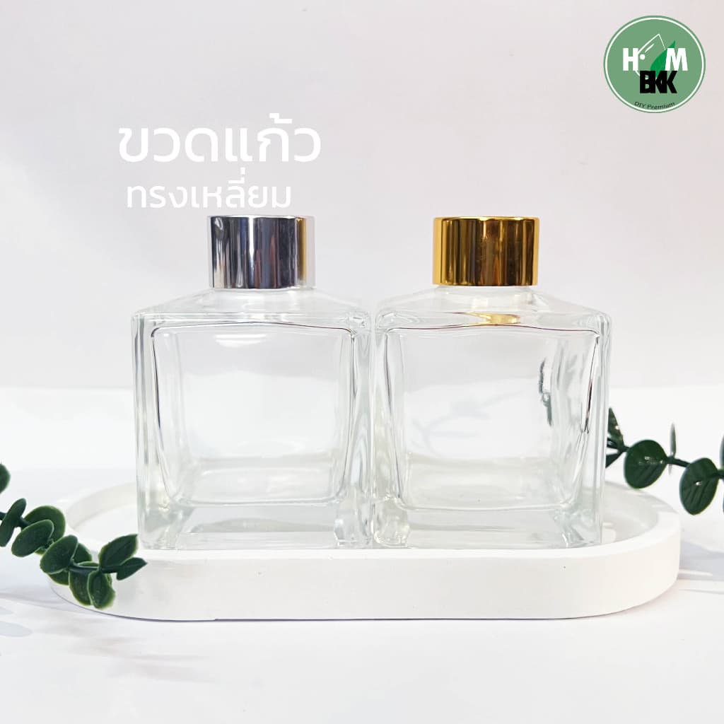 ขวดใส่น้ำหอม น้ำหอมในห้อง ขวดแก้วทรงเหลี่ยม ขวดแก้วdiffuser ขนาด130ml ก้านไม้หอม ขวดหรู ขวดตกแต่งห้อง ห้องหอม ห้องน้ำหอม รูปที่ 1