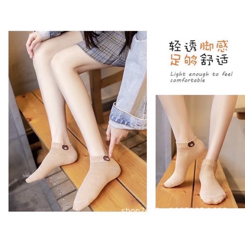 kingmallshop JJ5317 ถุงเท้าข้อสั้นผู้หญิง ลายหมี รูปที่ 4
