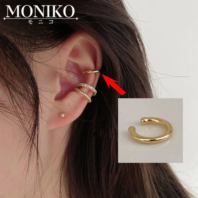 MONIKO ต่างหูแฟชั่นสีทอง ประดับเพชร สไตล์เกาหล รูปที่ 7