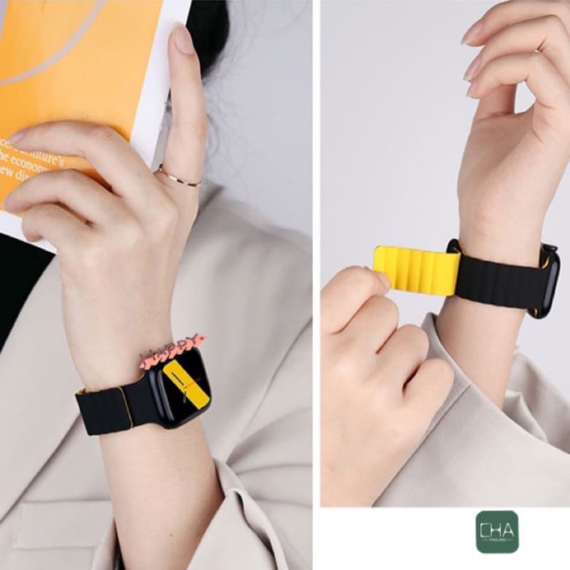 สาย smart watch 40/44/45/41/46/38มม สายนาฬิกา smart watch 11 10 9 8 ultra 7 6 5 4 3 นิ่ม เเบบเเม่เหล็ก a01 A-star รูปที่ 5