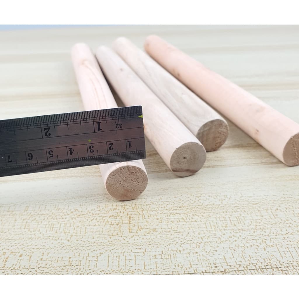 ไม้รีดแป้ง ไม้นวด คลึงแป้ง แบบถูก ยาว 24 cm. วงหนา 2.5 cm. รูปที่ 4
