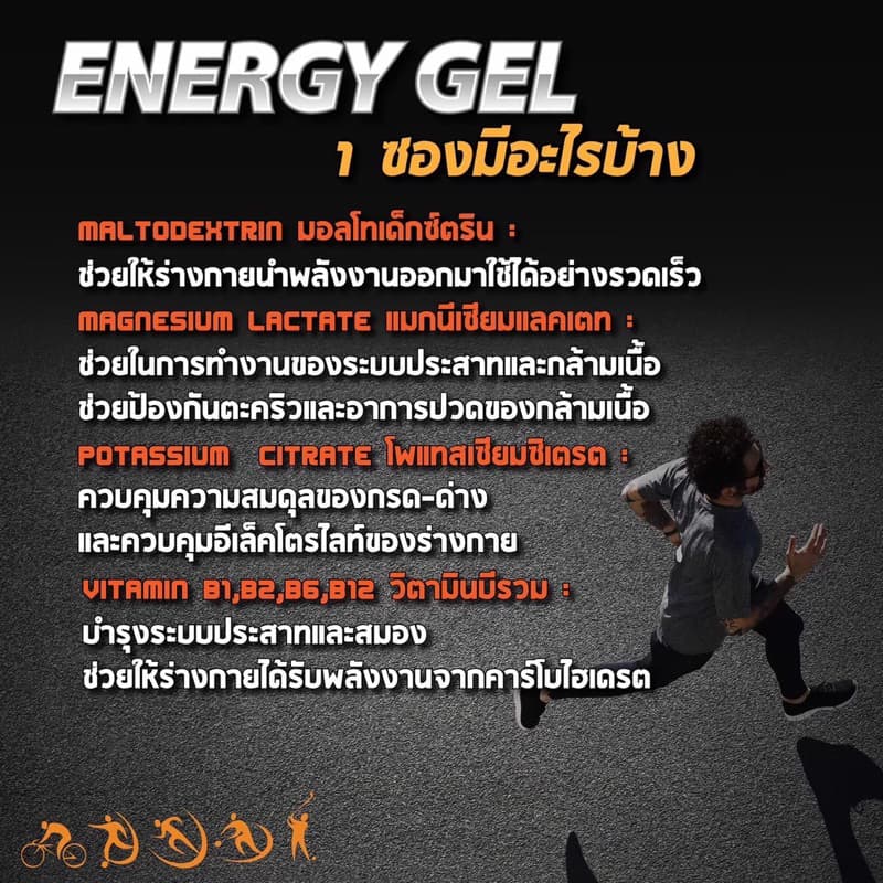Royal-D Energy Gel รอแยล-ดี เอนเนอจี้เจล เจลให้พลังงาน รสส้ม องุ่น และโกโก้ รูปที่ 5
