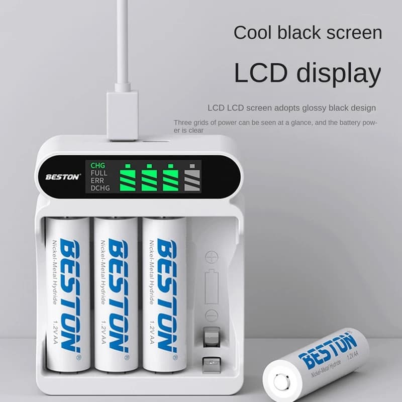 Beston Battery Charger เครื่องชาร์จถ่าน AA AAA 4 ก้อน หน้าจอLCD ดู%ได้ ที่มีคุณภาพสูง รูปที่ 1