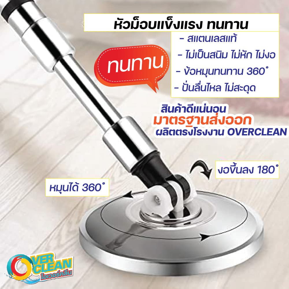 หนามาก Overclean อะไหล่หัวม็อบ สแตนเลสแท้ ทนทาน รูปที่ 4