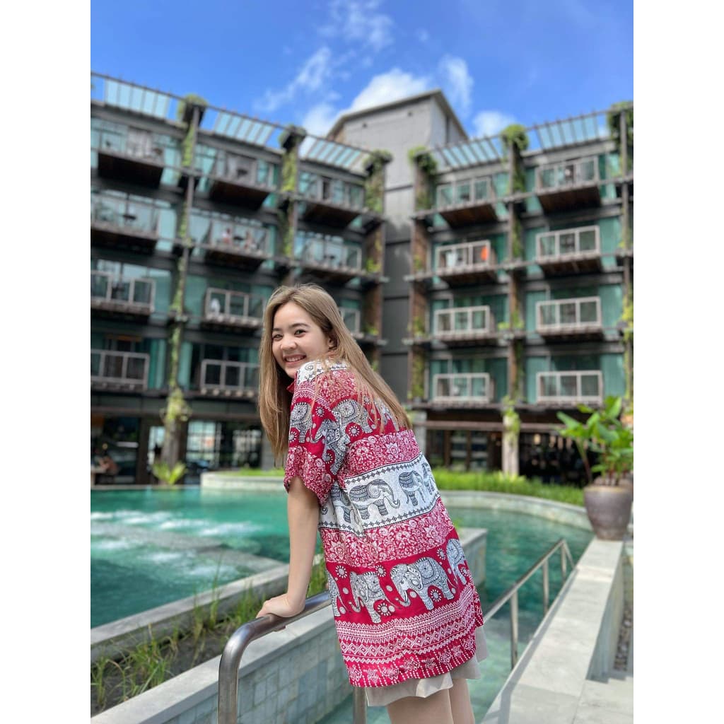 เสื้อฮาวาย เสื้อลายช้าง ยอดฮิต ติดลมบนมากๆ ชายเล็ก ชายใหญ่ หญิงเล็ก หญิงใหญ่ หญิงอวบ ใส่ได้ รูปที่ 3