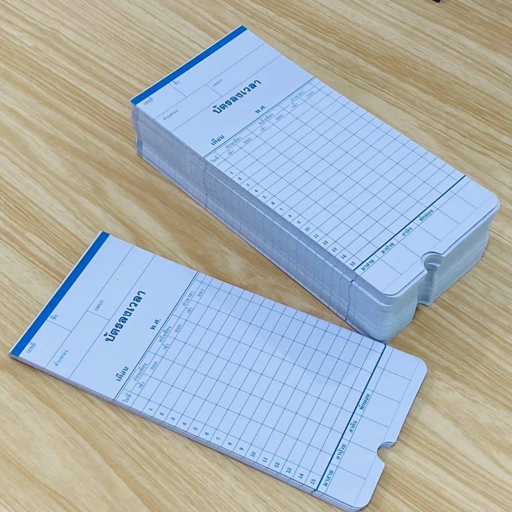 บัตรตอก ลงเวลา เข้างาน บัตรพนักงาน ขนาด 8.5x18.2 ซม. ใช้ได้กับทุกเครื่อง รูปที่ 5