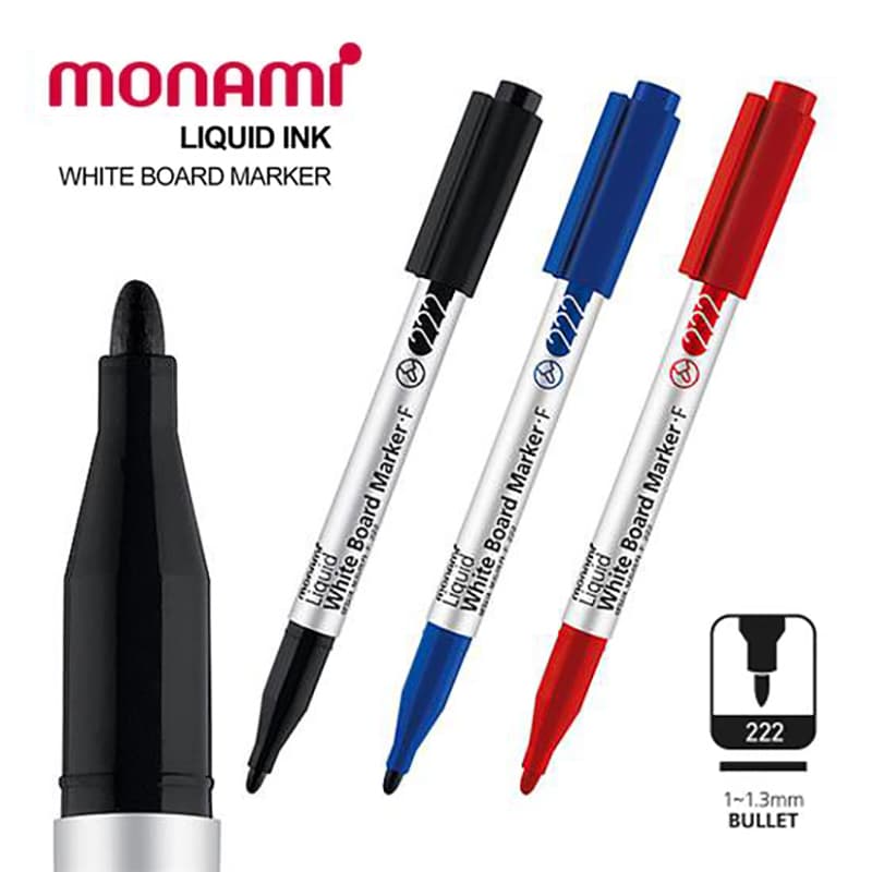 ปากกาไวท์บอร์ด โมนามิ หัวเล็กรุ่น 222 Monami Whiteboard Marker Sigma Flo Liquid F 222 รูปที่ 1